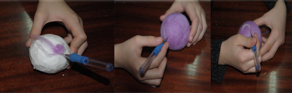 Изготовление ёлочного шарика из шерсти