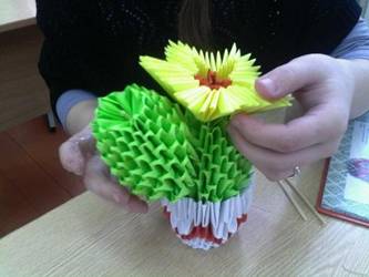 Модульное оригами - кактус красота