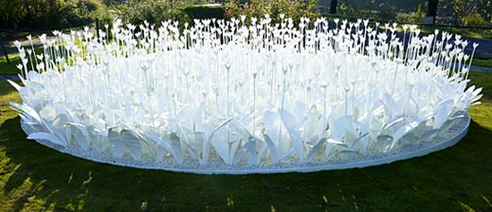 Сад из бумажных цветов оригами Folding for Peace Anouk Vogel в Швеции